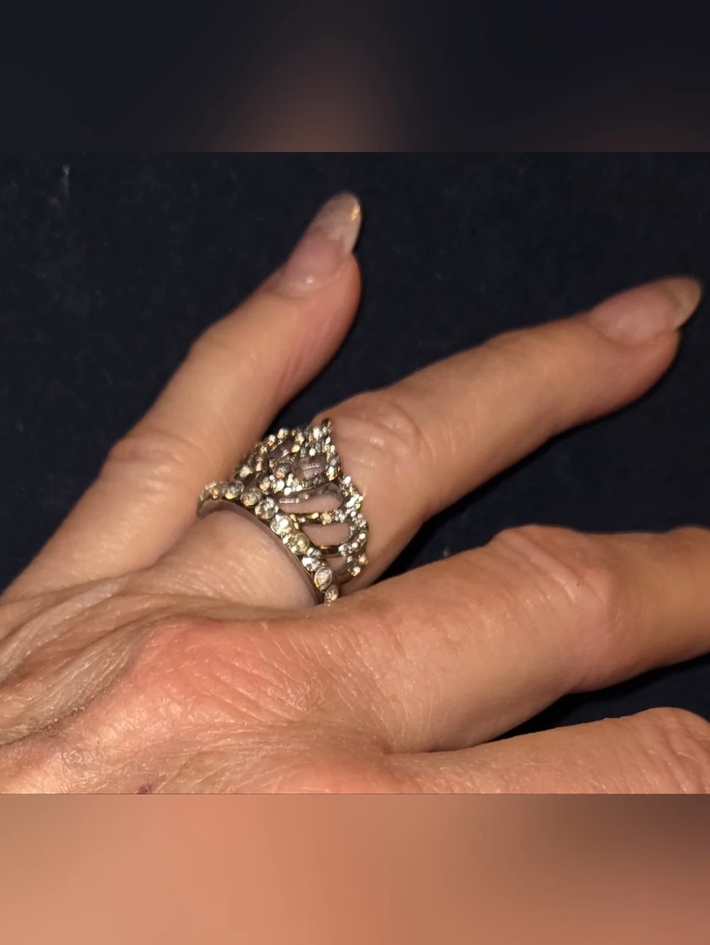 White Ladies Size 5 Crown Ring New